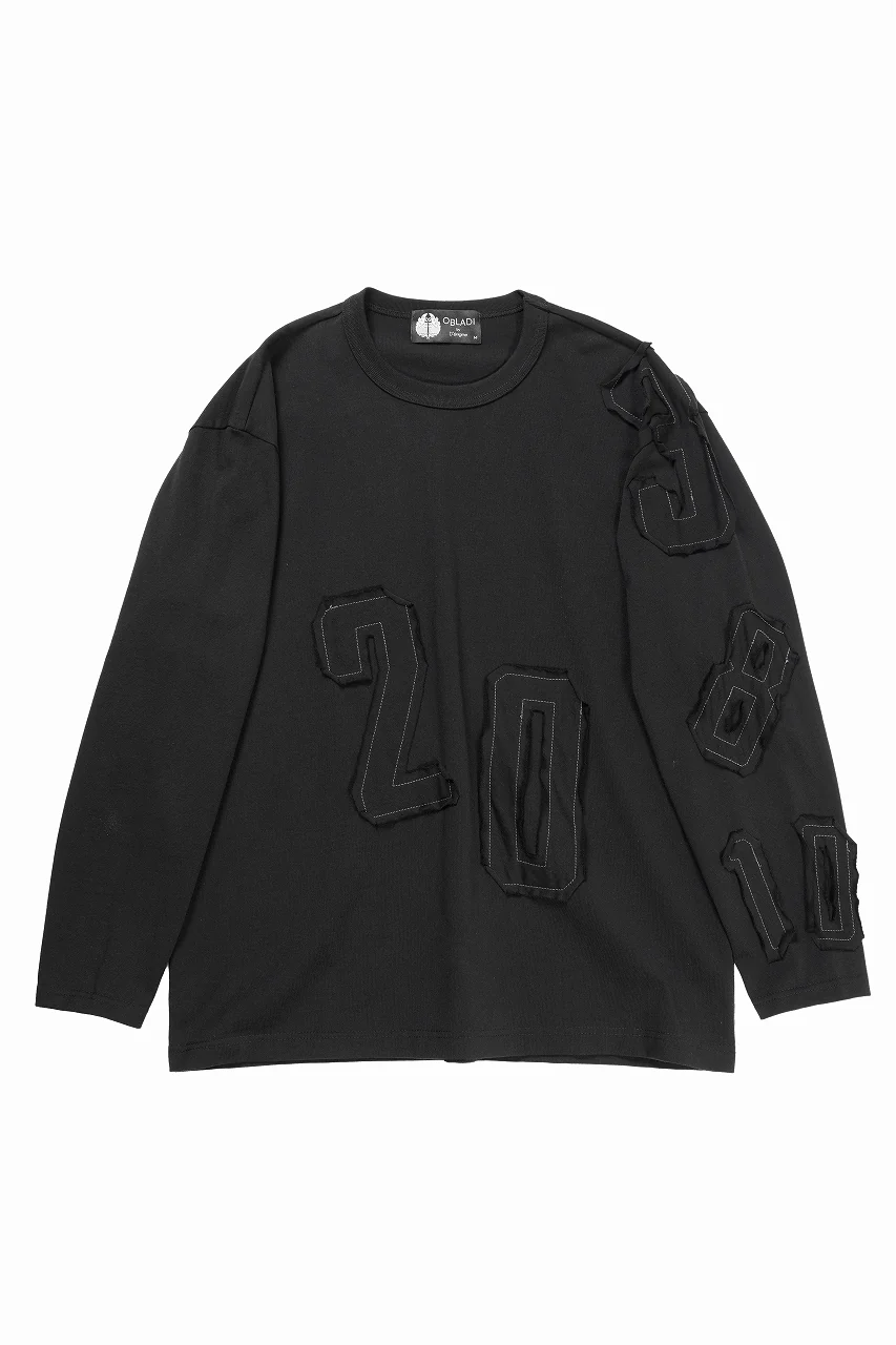 OBLADI NUMBERS LONG SLEEVES T-SHIRT (BLACK) - Image 3