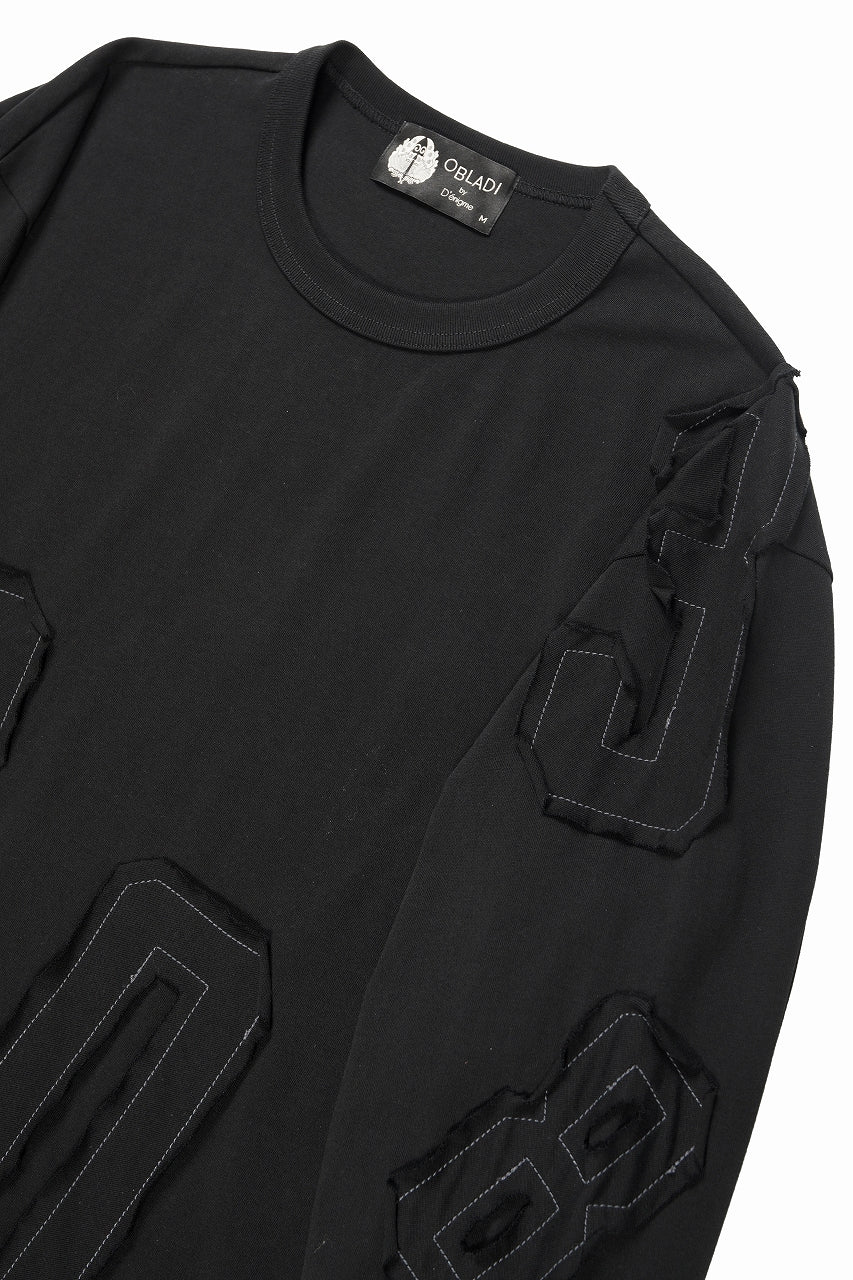 OBLADI NUMBERS LONG SLEEVES T-SHIRT (BLACK) - Image 6