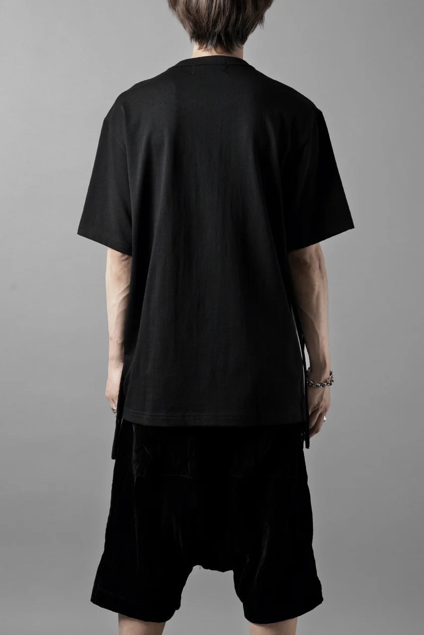 OBLADI TWO LAYER FRINGE CUT T SHIRT WITH AIRBRUSH PAINT (BLACK) - Image 3
