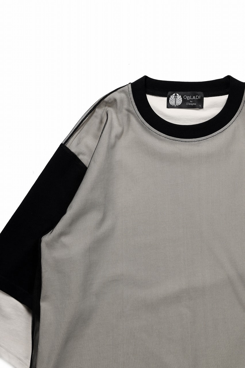 OBLADI TWO LAYER IN OVER SIZE HALF SLEEVE T SHIRT (BEIGE) - Image 5