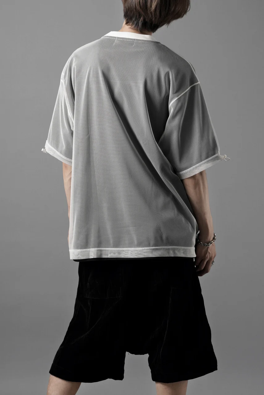OBLADI TWO LAYER T SHIRT IN BLACK WITH WHITE MESH (BLACK) - Image 3