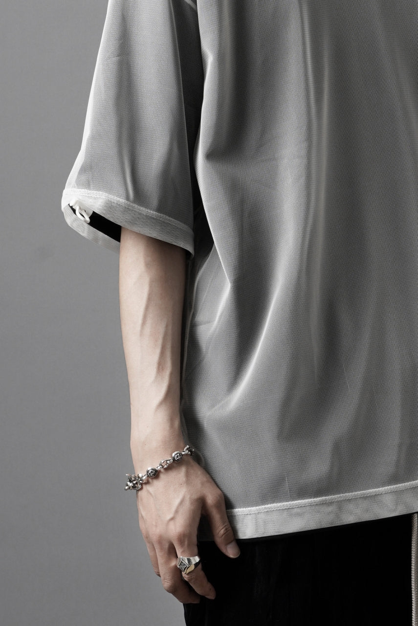 OBLADI TWO LAYER T SHIRT IN BLACK WITH WHITE MESH (BLACK) - Image 6