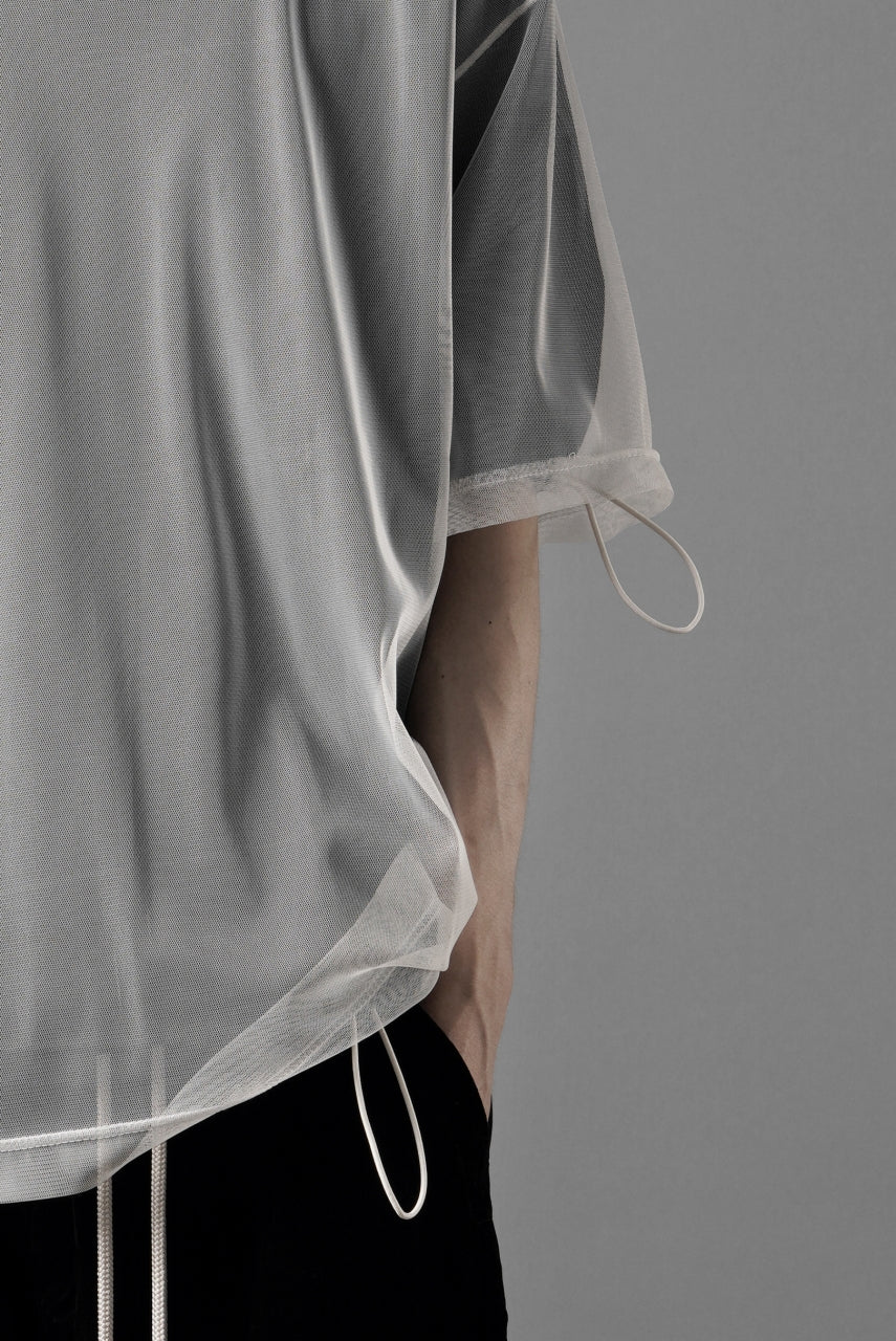 OBLADI TWO LAYER T SHIRT IN BLACK WITH WHITE MESH (BLACK) - Image 7