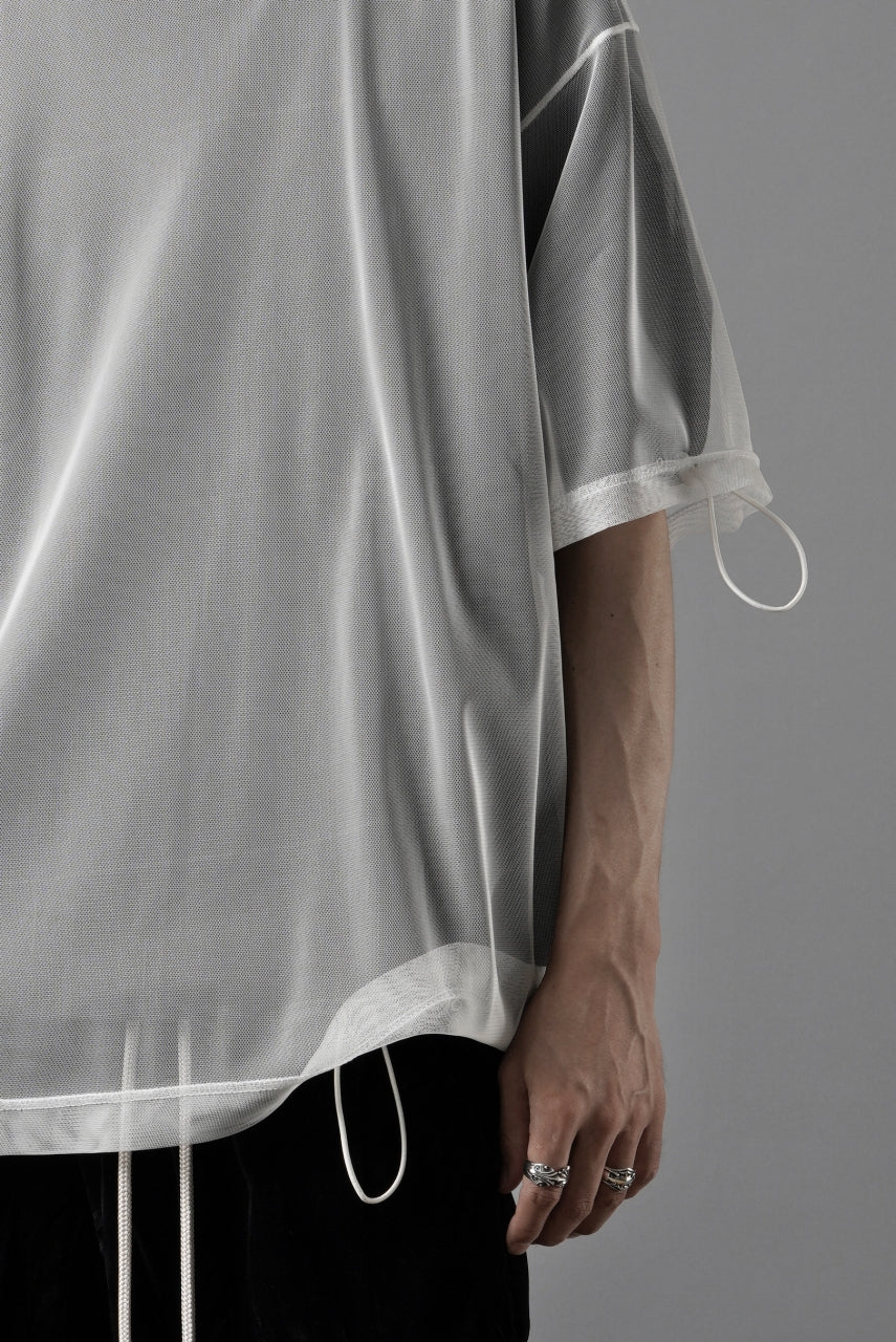 OBLADI TWO LAYER T SHIRT IN BLACK WITH WHITE MESH (BLACK) - Image 8