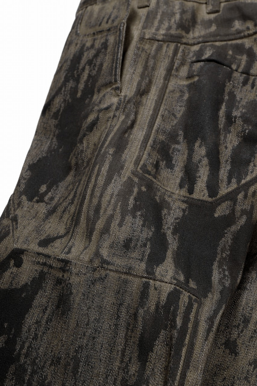 OPPOSE DUALITY 10POCKET PANEL DENIM TROUSERS / HAND PAINTED ACRYLIC RESIN (DIRT GREEN) - Image 13