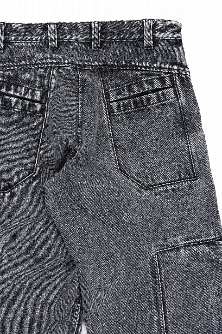 OPPOSE DUALITY 10POCKET PANEL DENIM TROUSERS / WASH EFFECTED (WASH BLACK) - Image 11