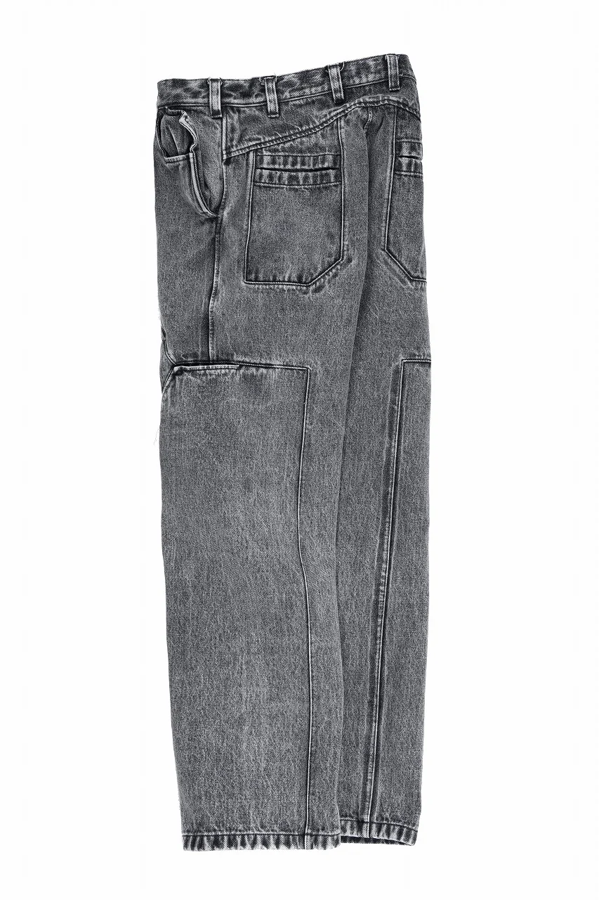OPPOSE DUALITY 10POCKET PANEL DENIM TROUSERS / WASH EFFECTED (WASH BLACK) - Image 3