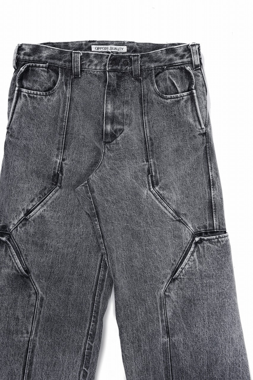 OPPOSE DUALITY 10POCKET PANEL DENIM TROUSERS / WASH EFFECTED (WASH BLACK) - Image 4