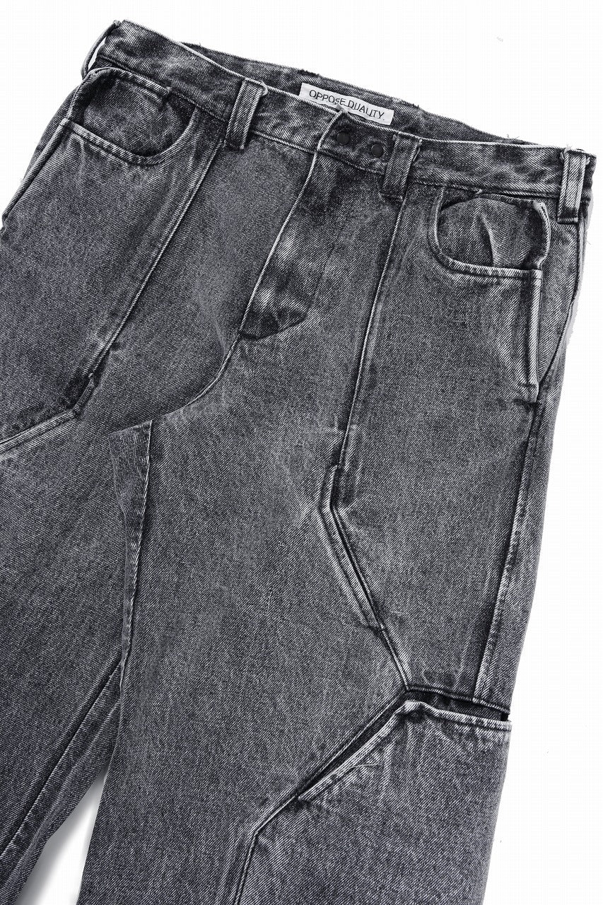 OPPOSE DUALITY 10POCKET PANEL DENIM TROUSERS / WASH EFFECTED (WASH BLACK) - Image 7