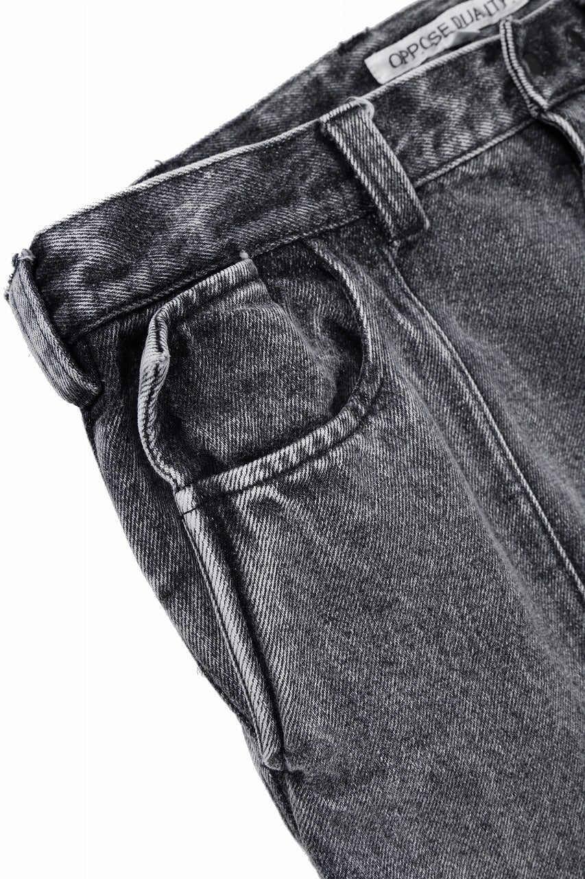 OPPOSE DUALITY 10POCKET PANEL DENIM TROUSERS / WASH EFFECTED (WASH BLACK) - Image 8