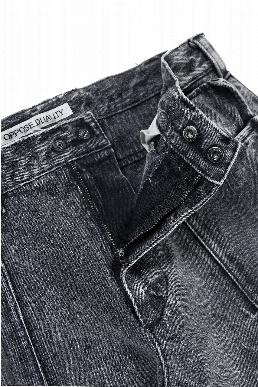 OPPOSE DUALITY 10POCKET PANEL DENIM TROUSERS / WASH EFFECTED (WASH BLACK) - Image 9