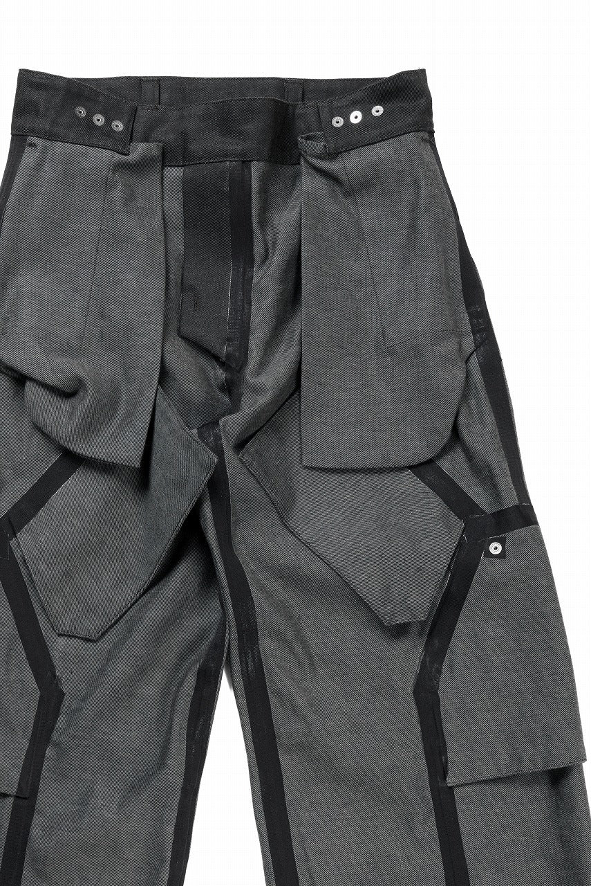 OPPOSE DUALITY 8POCKET PANEL WIDE DENIM TROUSERS (BLACK GREY) - Image 15