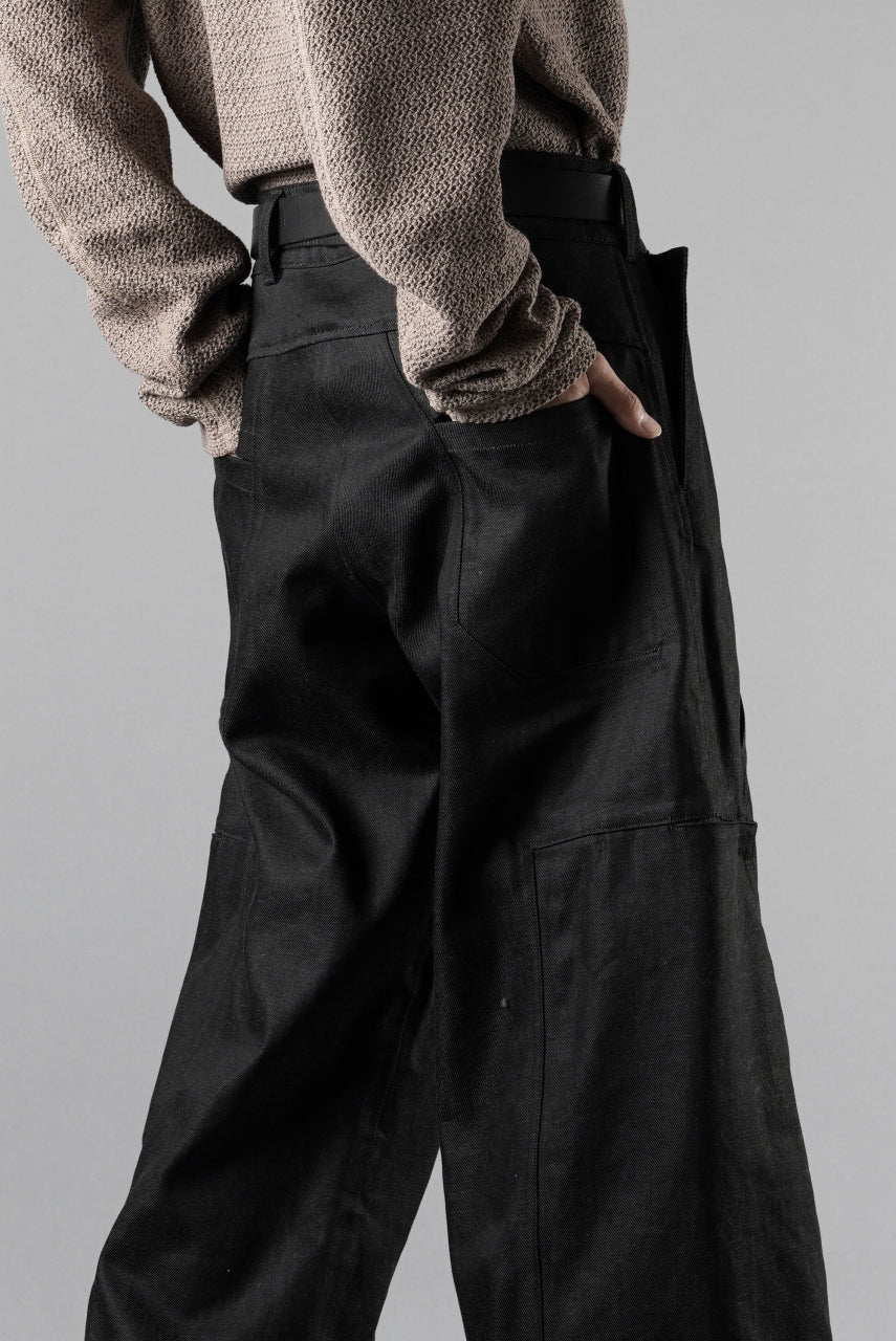 OPPOSE DUALITY 8POCKET PANEL WIDE DENIM TROUSERS (BLACK GREY) - Image 3