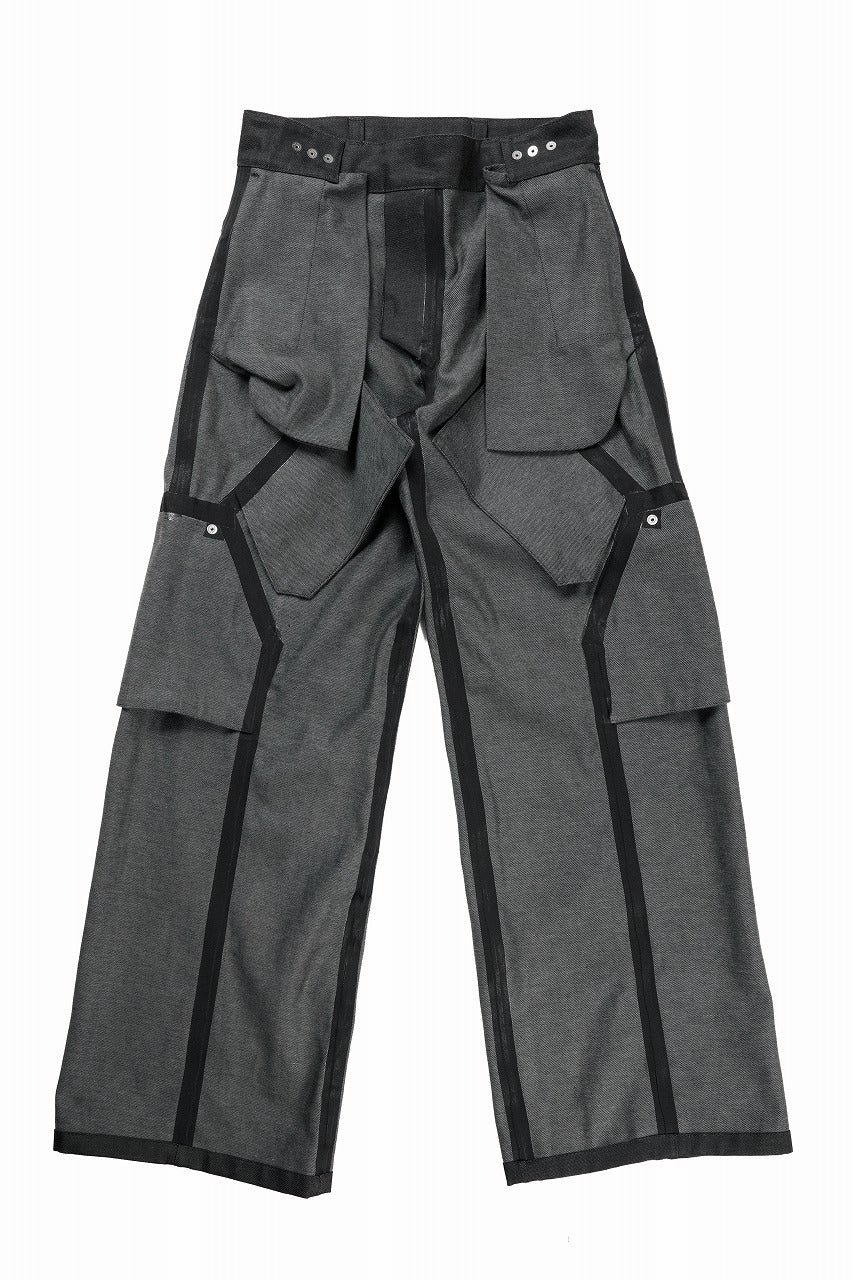 OPPOSE DUALITY 8POCKET PANEL WIDE DENIM TROUSERS (BLACK GREY) - Image 6
