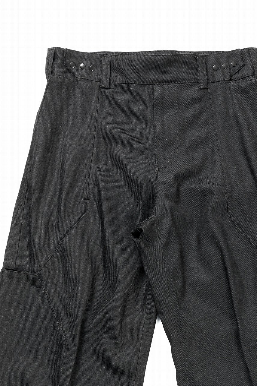 OPPOSE DUALITY 8POCKET PANEL WIDE DENIM TROUSERS (BLACK GREY) - Image 8