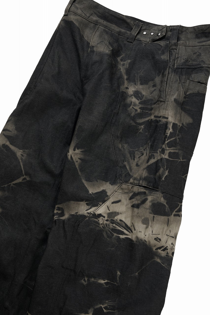 OPPOSE DUALITY 8POCKET PANEL WIDE DENIM TROUSERS / HAND BLEACHED DENIM (BLACK GREY BLEACH) - Image 11