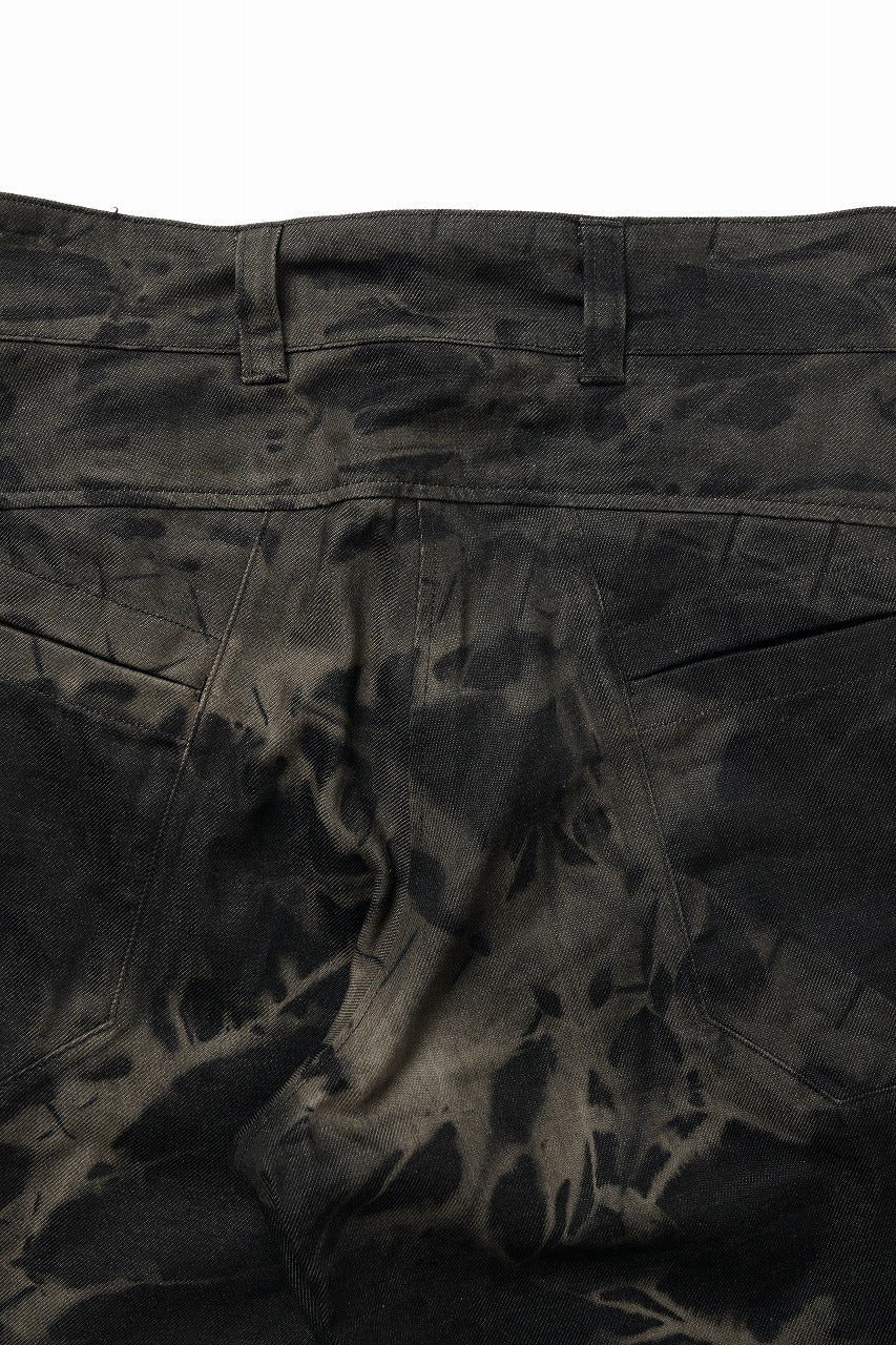 OPPOSE DUALITY 8POCKET PANEL WIDE DENIM TROUSERS / HAND BLEACHED DENIM (BLACK GREY BLEACH) - Image 14
