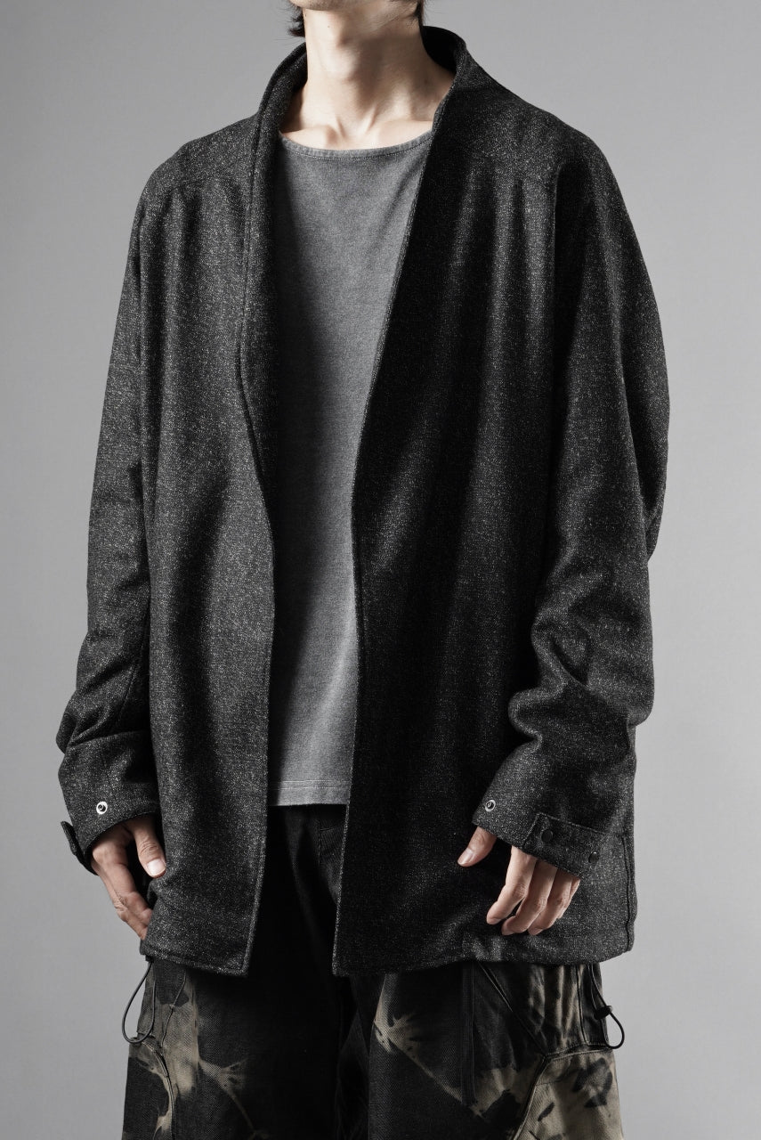 OPPOSE DUALITY CARDIGAN-JACKET / BISHU MIX WOOL (BLACK) - Image 12