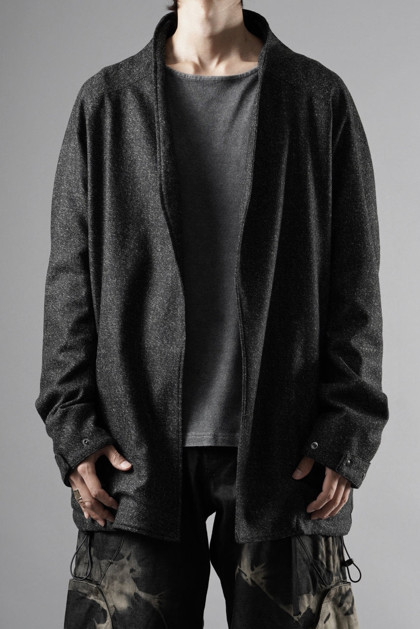 OPPOSE DUALITY CARDIGAN-JACKET / BISHU MIX WOOL (BLACK) - Image 13