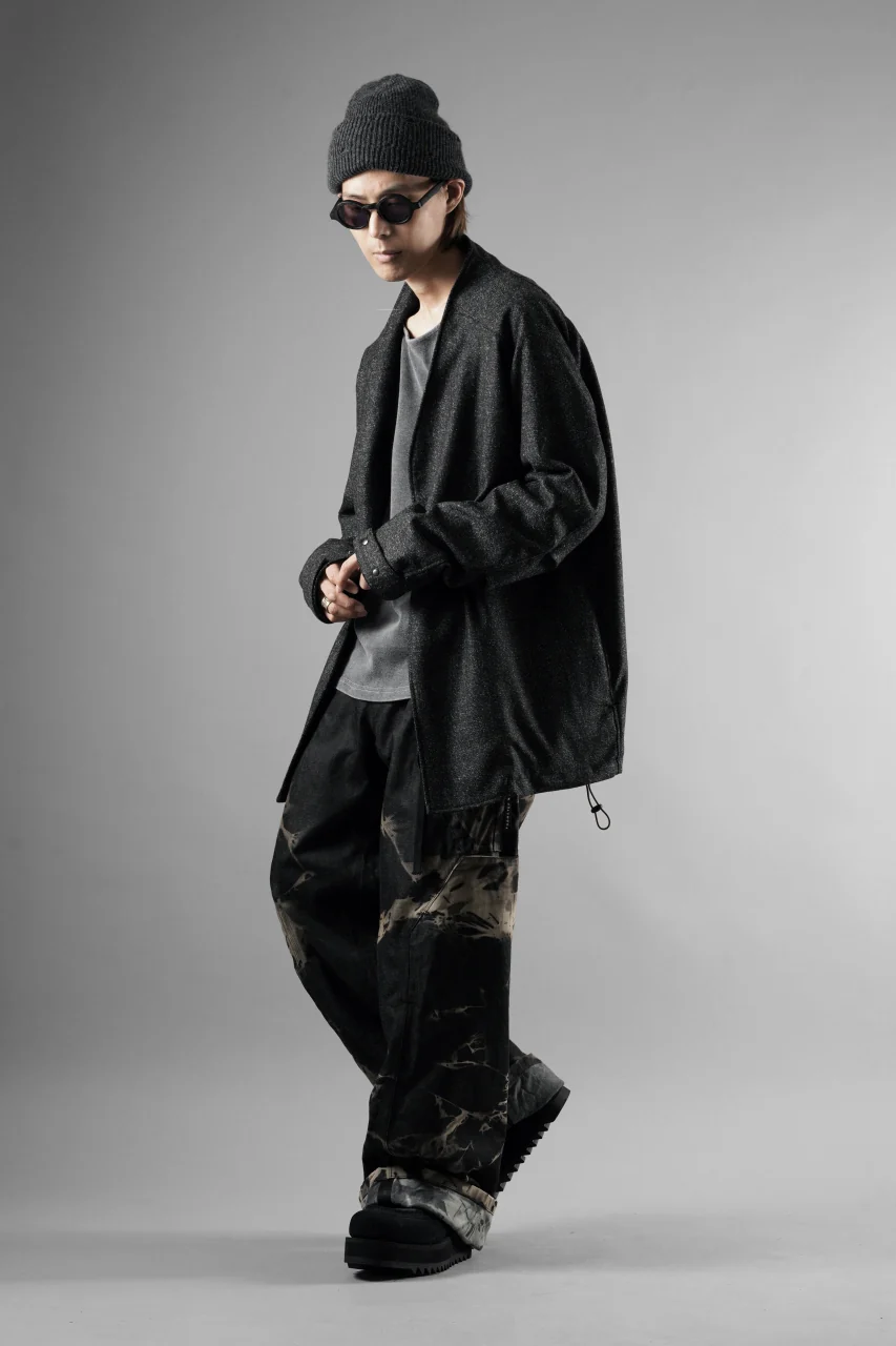 OPPOSE DUALITY CARDIGAN-JACKET / BISHU MIX WOOL (BLACK) - Image 17