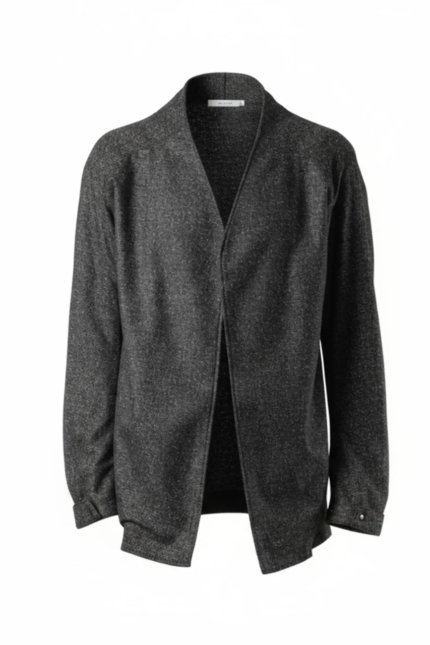 OPPOSE DUALITY CARDIGAN-JACKET / BISHU MIX WOOL (BLACK) - Image 4