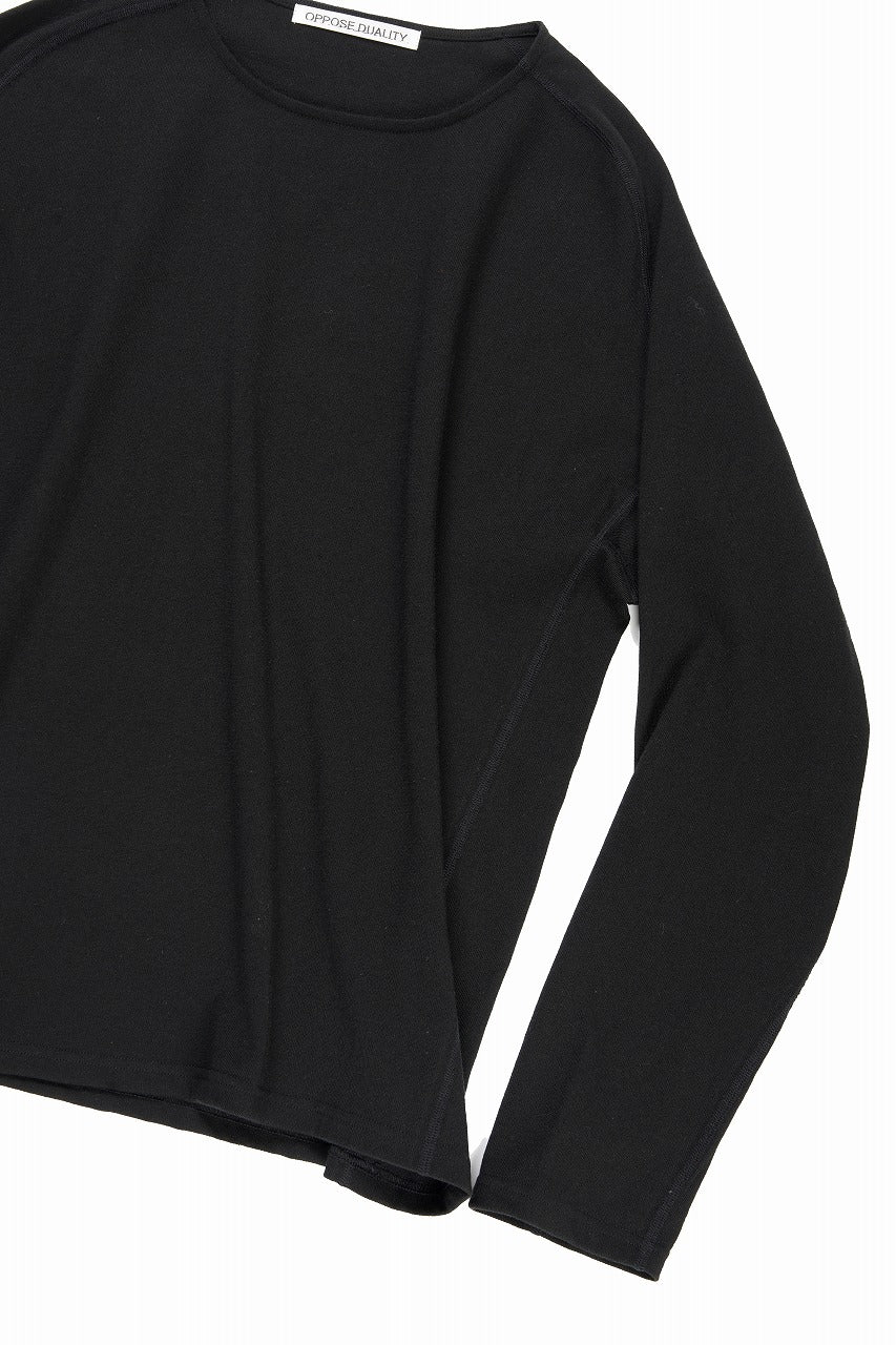OPPOSE DUALITY ERGONOMIC LS T-SHIRTS / DRY COTTON JERSEY (BLACK) - Image 5