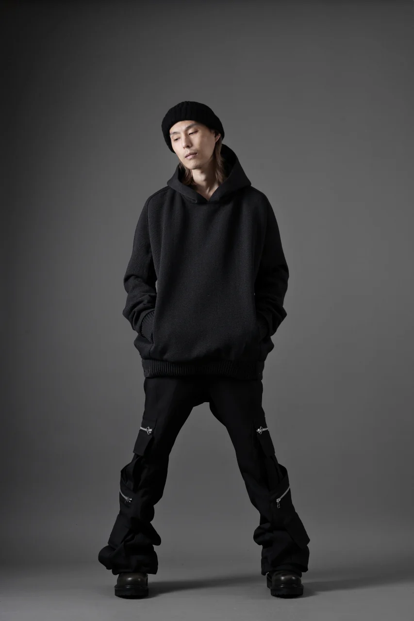OPPOSE DUALITY KEEPERS TWEED HOODIE / WOOL TWEED (BLACK) - Image 21