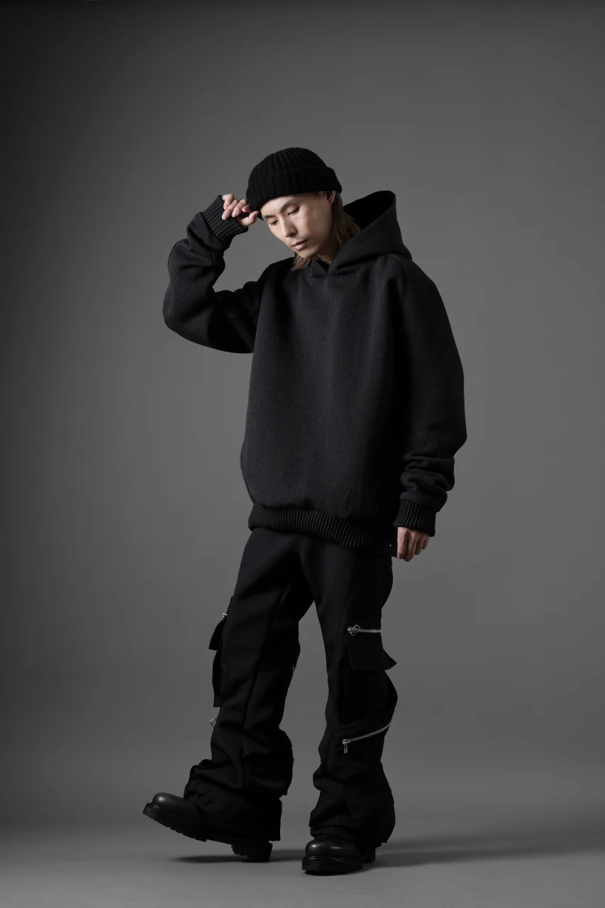 OPPOSE DUALITY KEEPERS TWEED HOODIE / WOOL TWEED (BLACK) - Image 22