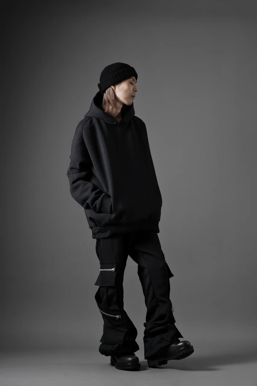 OPPOSE DUALITY KEEPERS TWEED HOODIE / WOOL TWEED (BLACK) - Image 25