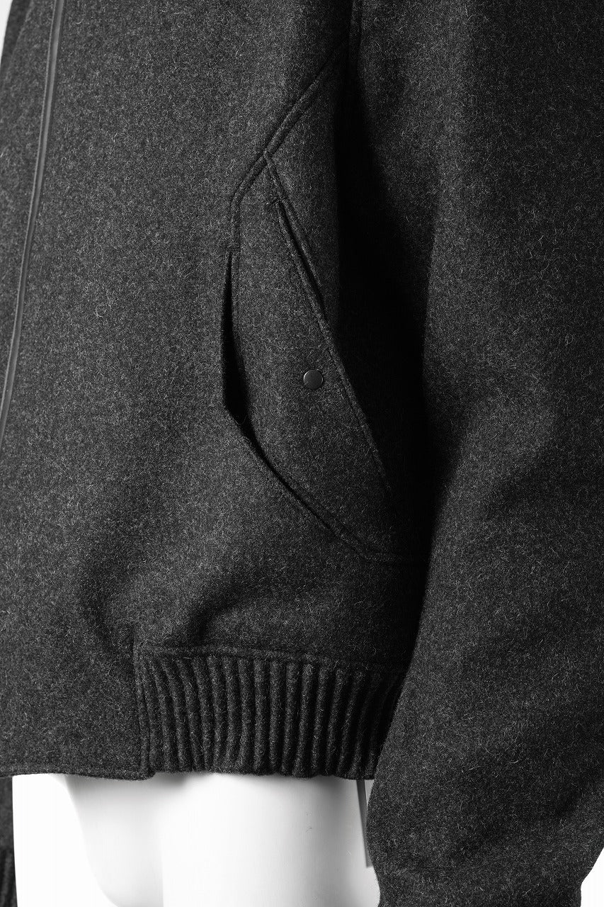 OPPOSE DUALITY MELTON BOMBER JACKET (BLACK) - Image 10