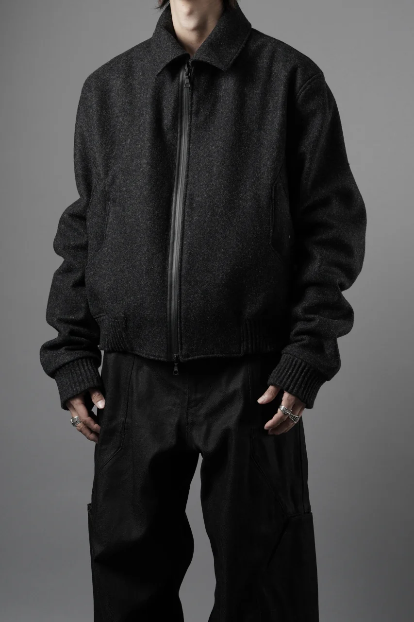 OPPOSE DUALITY MELTON BOMBER JACKET (BLACK) - Image 16