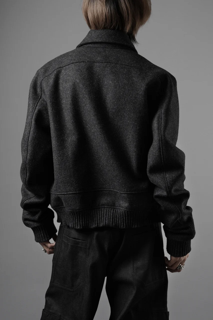 OPPOSE DUALITY MELTON BOMBER JACKET (BLACK) - Image 17