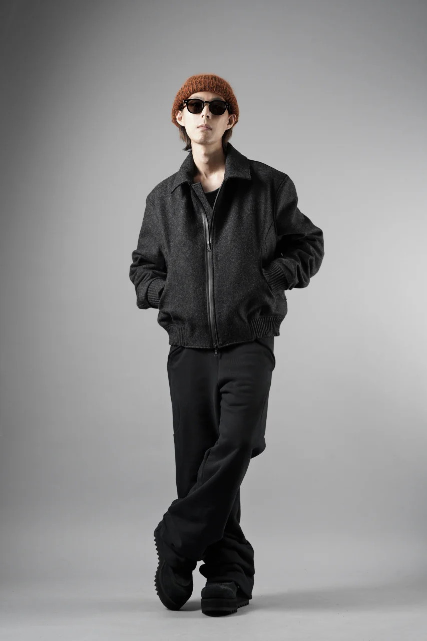 OPPOSE DUALITY MELTON BOMBER JACKET (BLACK) - Image 19