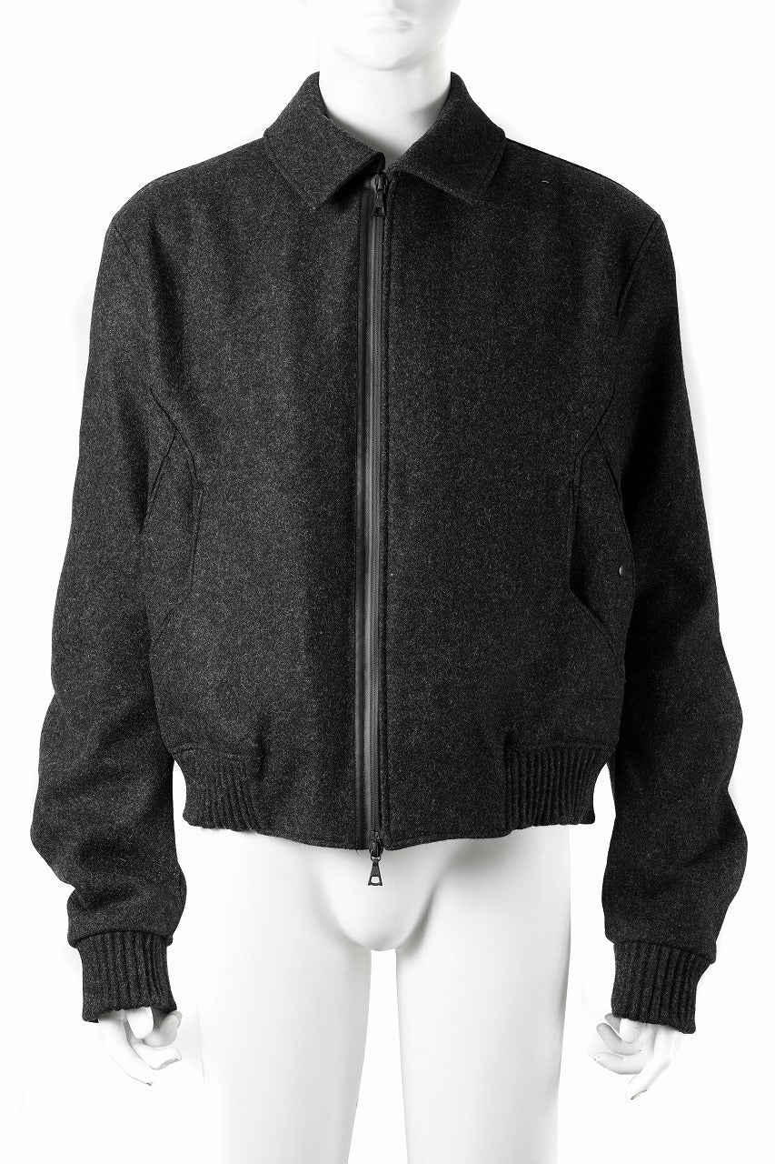 OPPOSE DUALITY MELTON BOMBER JACKET (BLACK) - Image 2