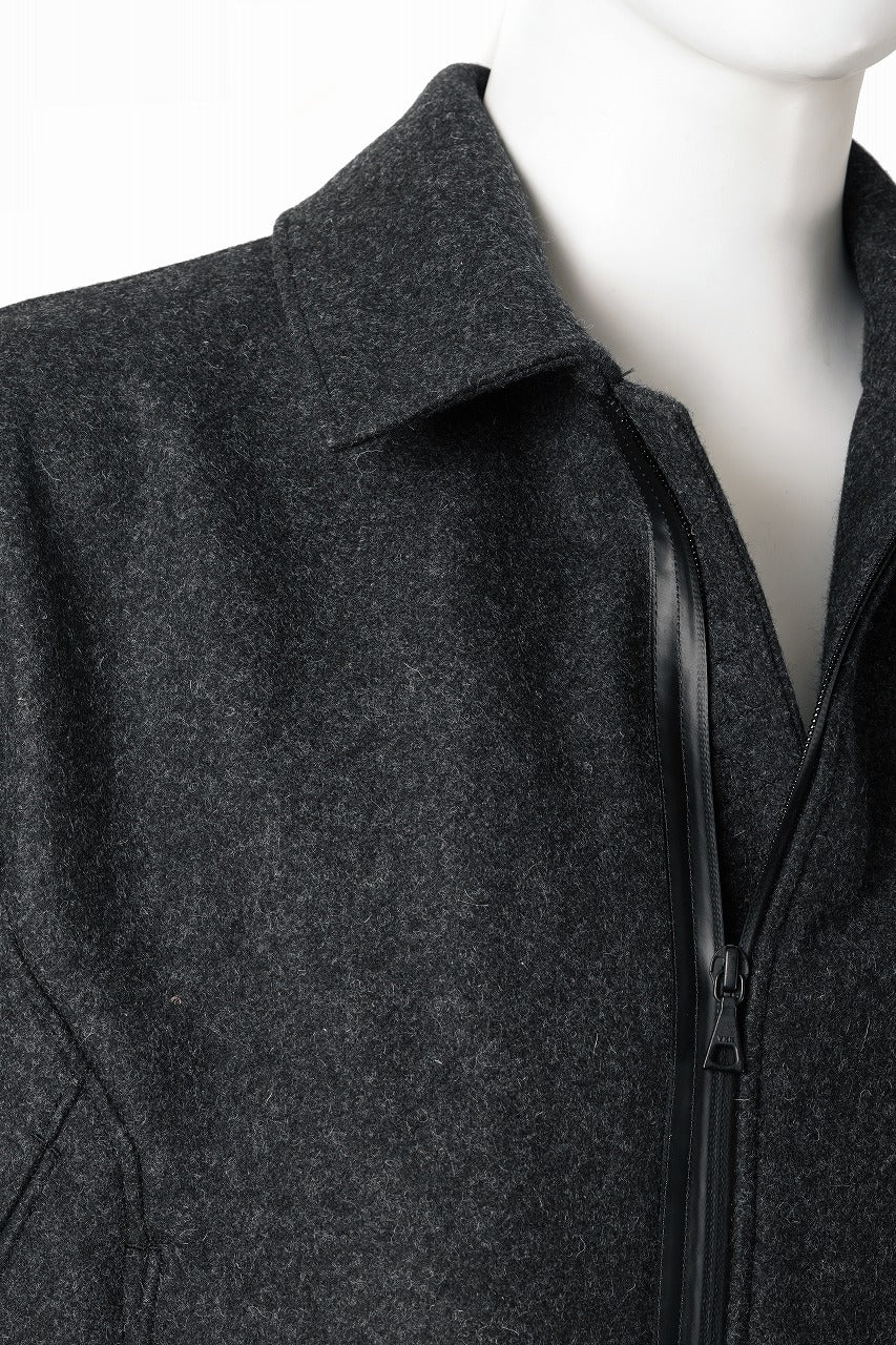 OPPOSE DUALITY MELTON BOMBER JACKET (BLACK) - Image 8