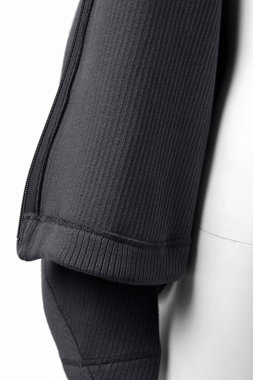 OPPOSE DUALITY NO COLLAR RIB ZIP TOP (BLACK) - Image 10