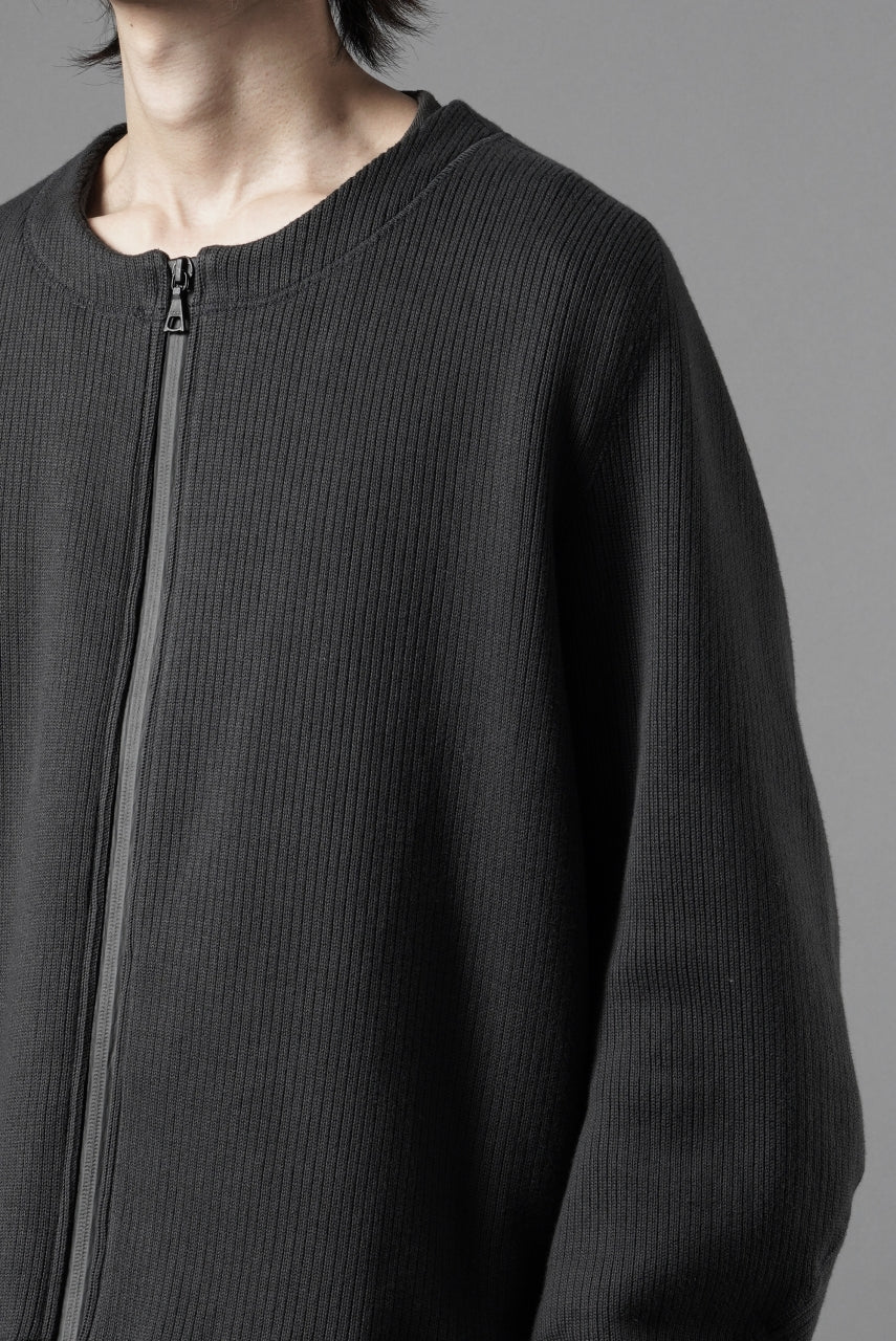 OPPOSE DUALITY NO COLLAR RIB ZIP TOP (BLACK) - Image 15