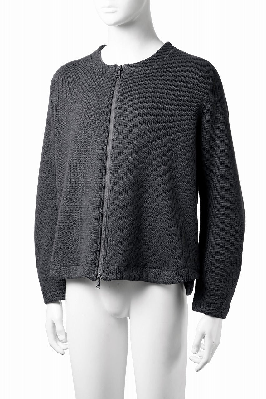 OPPOSE DUALITY NO COLLAR RIB ZIP TOP (BLACK) - Image 2