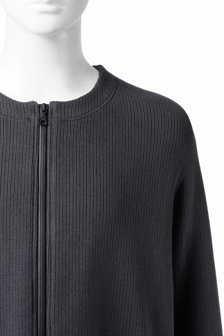 OPPOSE DUALITY NO COLLAR RIB ZIP TOP (BLACK) - Image 5