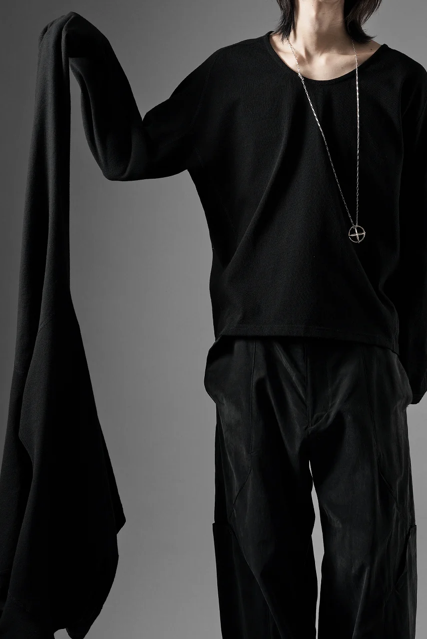 OPPOSE DUALITY ONE SIDE HALF LONG SLEEVE T-SHIRT (BLACK) - Image 14