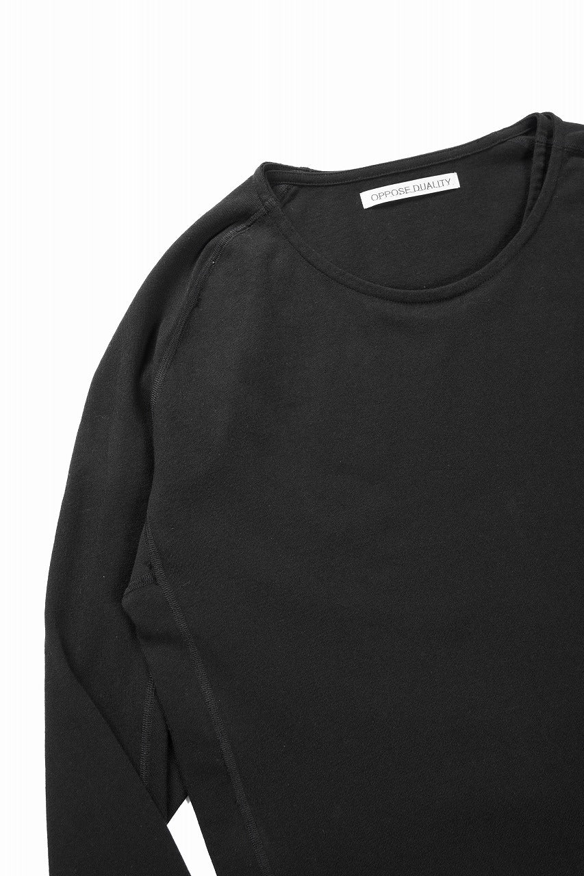 OPPOSE DUALITY ONE SIDE HALF LONG SLEEVE T-SHIRT (BLACK) - Image 5
