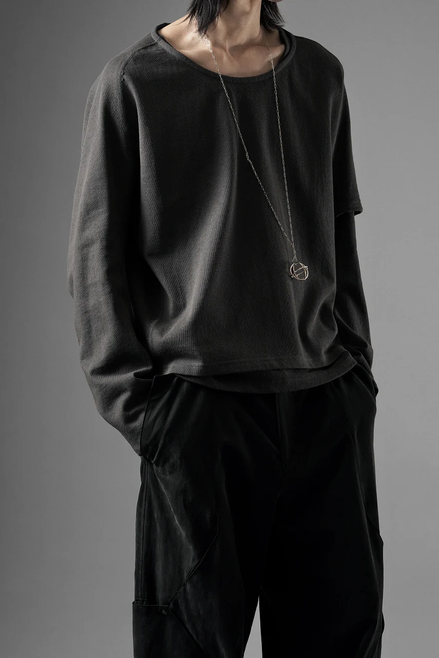 OPPOSE DUALITY ONE SIDE HALF LONG SLEEVE T-SHIRT (GRAY) - Image 9