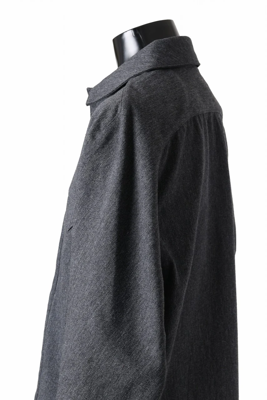 OPPOSE DUALITY PANEL SHIRT JACKET / WOOL x COTTON TWILL (GRAY) - Image 15