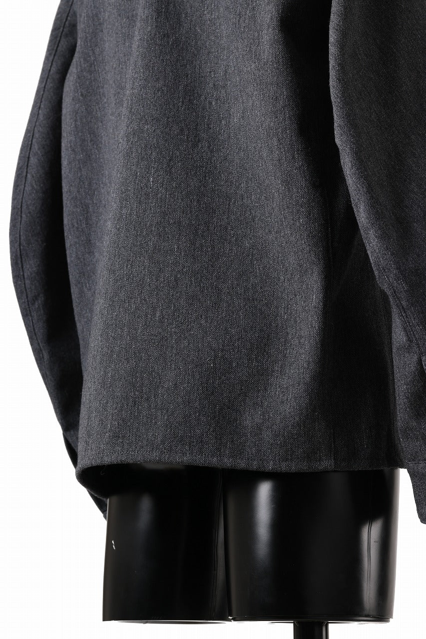 OPPOSE DUALITY PANEL SHIRT JACKET / WOOL x COTTON TWILL (GRAY) - Image 17
