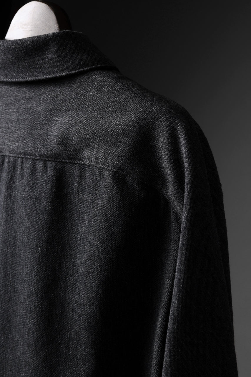 OPPOSE DUALITY PANEL SHIRT JACKET / WOOL x COTTON TWILL (GRAY) - Image 29