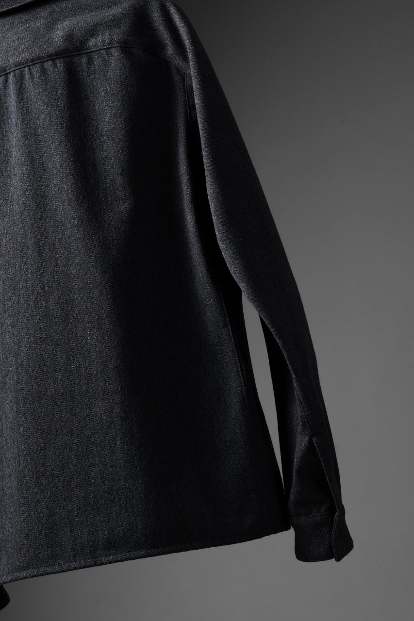 OPPOSE DUALITY PANEL SHIRT JACKET / WOOL x COTTON TWILL (GRAY) - Image 30