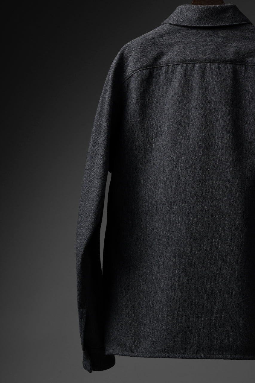 OPPOSE DUALITY PANEL SHIRT JACKET / WOOL x COTTON TWILL (GRAY) - Image 31