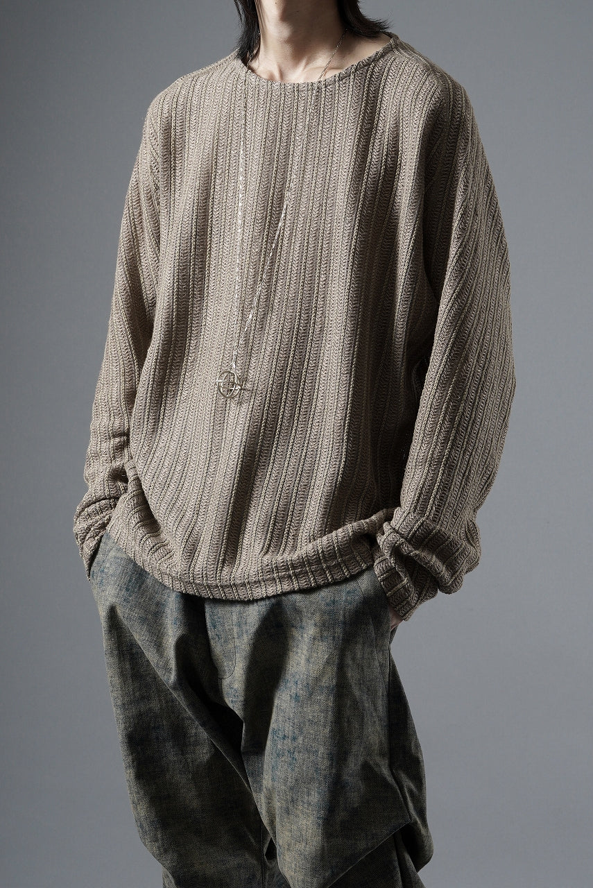 OPPOSE DUALITY WAVE LONG SLEEVE T-SHIRTS / RUSSELL KNIT JERSEY (BEIGE) - Image 5