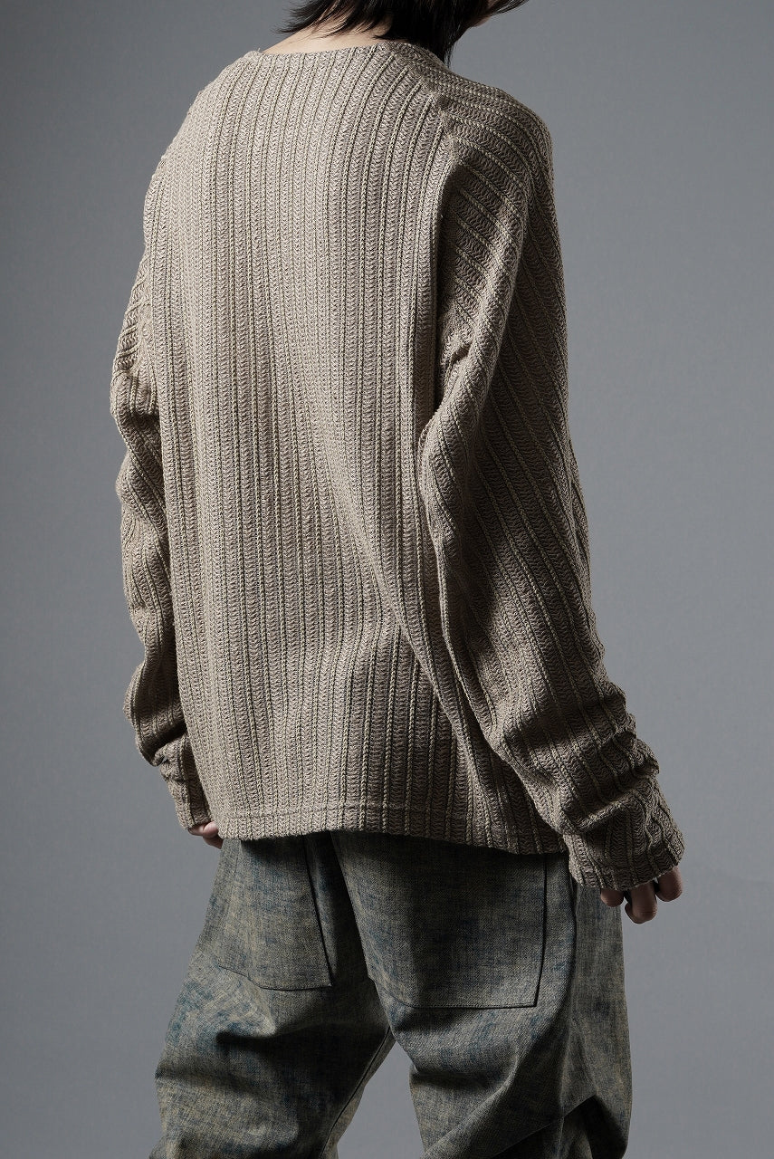 OPPOSE DUALITY WAVE LONG SLEEVE T-SHIRTS / RUSSELL KNIT JERSEY (BEIGE) - Image 9
