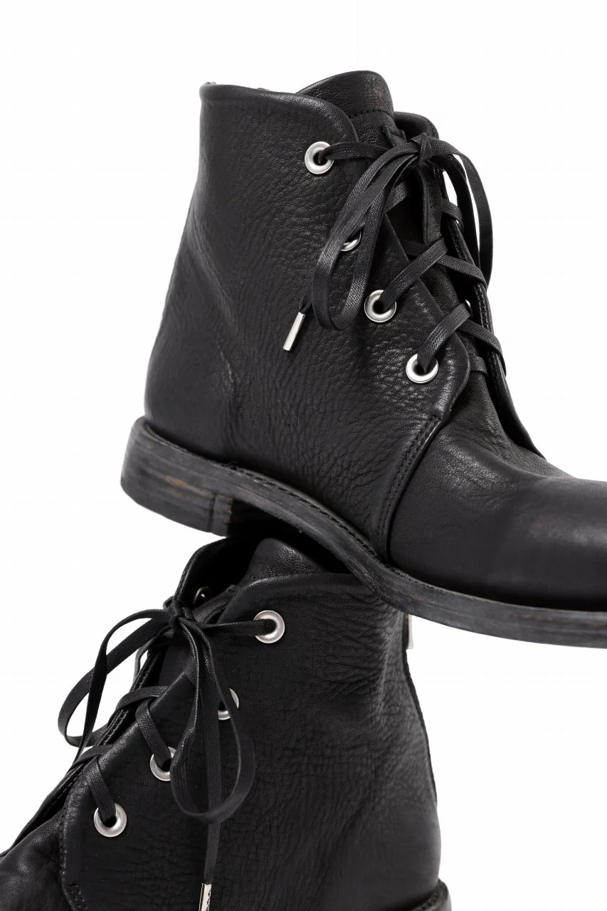 Portaille 4 HOLE LACE UP BOOTS / BURNED HORSE (BLACK) - Image 9